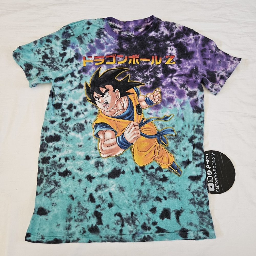Dragon Ball Z Goku Tie Dye T-shirt Casual Anime Action Graphic Men's Size Small